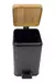 Cesto De Basura Cuadrado Acero Tapa Bamboo 12 Litros - comprar online