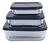 SET X 3 FUENTES CUADRADAS DE VIDRIO BOROSILICATADO CON TAPA 590 ML, 1100 ML Y 1850 ML - MAREMTIENDA