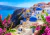 Imagen de Santorini View with Flowers, Greece
