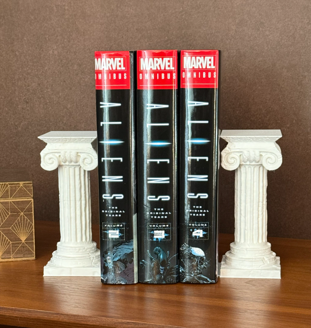 Suporte de Livros Colunas Gregas com Compartimento Secreto