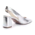 Slingback Couro Prata Salto Bloco Capelli Rossi 288495 - loja online