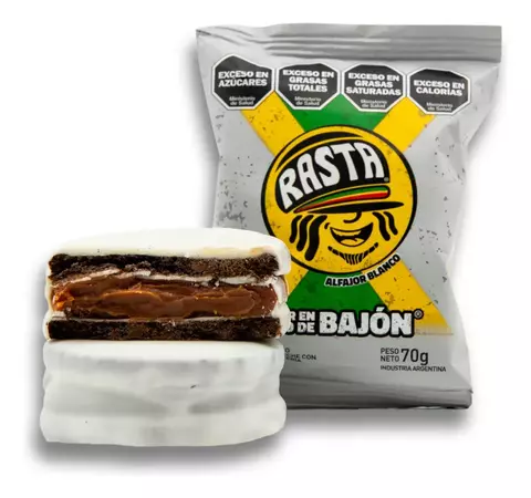 ALFAJOR RASTA CHOCOLATE BLANCO CAJA X 18 UN
