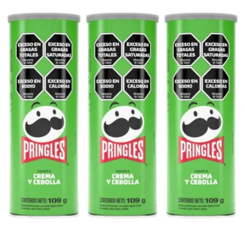 PAPAS PRINGLES CREMA Y CEBOLLA X 109 GR CAJA X 18
