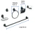 Juego 6 Accesorios Baño Negro Mate Chap. Ovalado Foset 49163 en internet