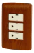 Placa Con 3 Contactos Madera Volteck 49944 - comprar en línea