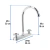 Mezcladora 8" fregadero cromo cuello curvo cruceta Basic FOSET en internet