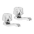 Juego Llaves Individuales Lavabo 2 Pz Zamac Foset 49234