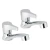Juego Llaves Individuales Lavabo Palanca Basic Foset 48382