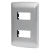 Placa 2 Ventanas Plastica Plata Italiana Volteck 46398
