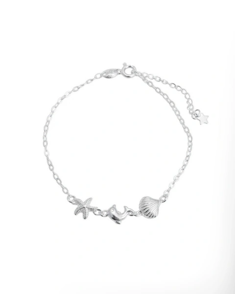 Pulseira Concha Shell, Estrela do mar e Golfinho