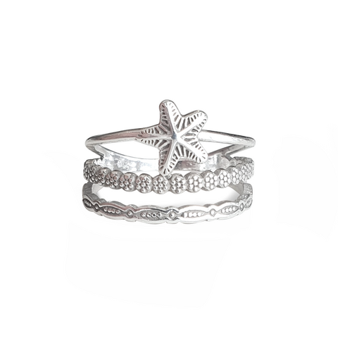 Anel 3 aros estrela do mar - comprar online