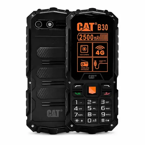 Celular CAT B30 4G Dual SIM, Tela 2,4”, Bateria 2500mAh, Câmera 2MP e Android 8.1