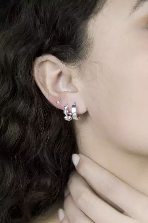 Cartela Trio De Brincos Argolinha Corações e Bolinha