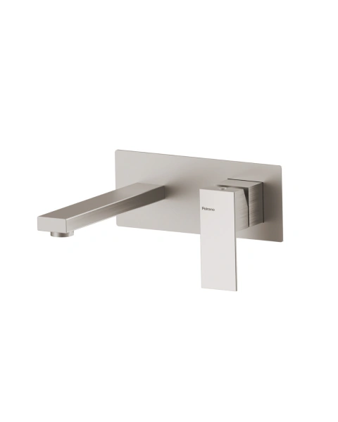 Griferia lavatorio de pared monocomando acero Mat Peirano 63-183