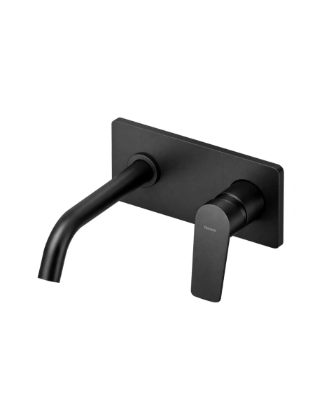 Griferia lavatorio de pared monocomando negra Rio Peirano 63-176N