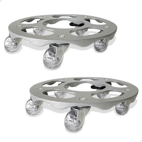 Kit 2 Suportes com Rodinhas Gel para Vaso de Planta | Alumínio Resistente - 30cm - comprar online