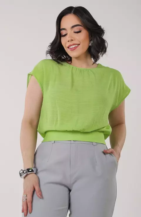 Blusa Lisa com Lastex - Verde - comprar online