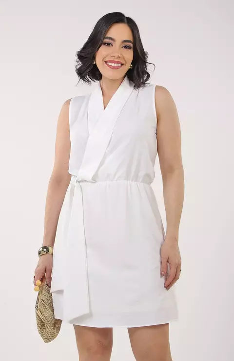Vestido Crepe Liso - Off White - comprar online