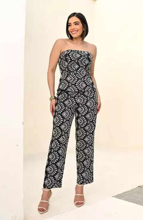 Conjunto Linho Bordado - Preto - Ref 7960 - comprar online