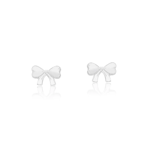 Brinco Infantil Baby Laço Prata - comprar online