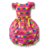 Vestido Infantil Temático Festa Junina Bandeirinhas Pink Arraia