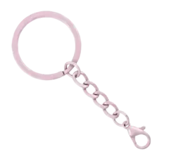 Kit 50 Chaveiro Gancho Argola Simples Rosa Claro - Multfila