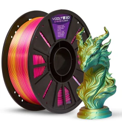 PLA Silk Dourado Rosa Choque e Verde 1kg Voolt3D Tri Color