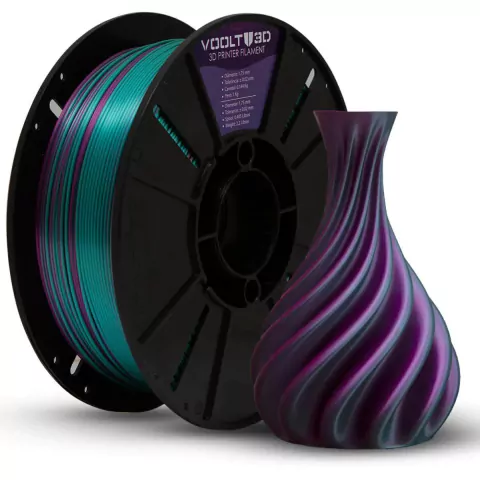Filamento Voolt3d Pla V-silk 1kg Duo Color Ametista e Verde - comprar online