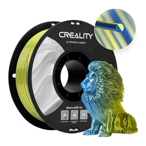 Filamento Impressora 3d Creality Pla Cr-silk 1kg Amarelo Azul - comprar online