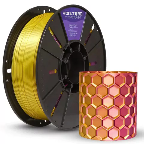 Filamento Voolt3d Pla Vsilk 1kg Duo Color Ametista e Dourado - comprar online