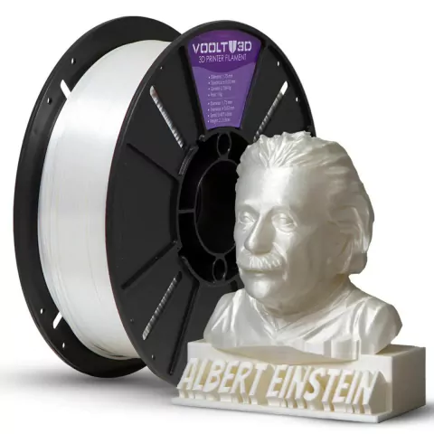 Filamento Voolt3d Pla Premium V-silk 1kg 1,75mm Branco Pérola - comprar online