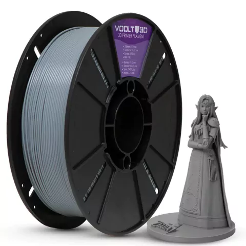 Filamento Voolt3d Pla Velvet Premium 1kg Cor Cinza Claro - comprar online