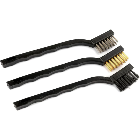 Kit 3 Escovas Cerdas de Aço Latão e Nylon para Limpeza Impressora 3d Hotend Bico