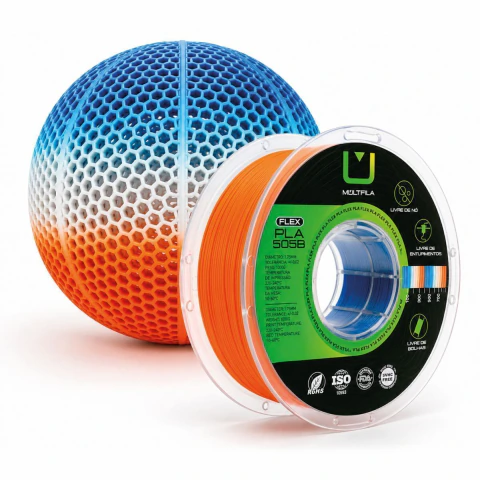 PLA Flex 505B Azul Laranja Branco 1kg Multfila