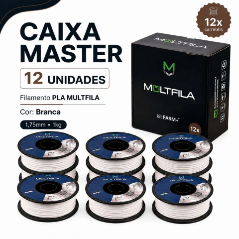 Kit Farm Multfila 12kg Filamento PLA Branco