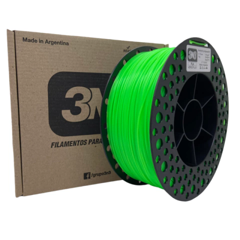 Filamento PLA 3N3 Verde Fluorescente 1.75mm 1KG