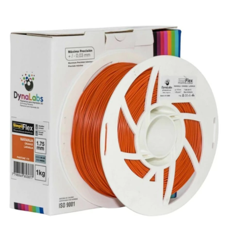 Filamento 3d SimpliFlex DynaLabs 1.75mm 1kg Cor Laranja