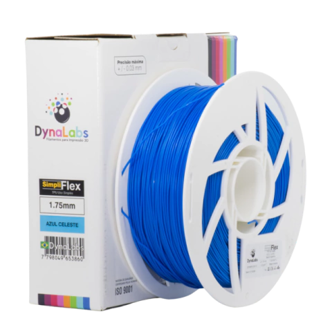 Filamento 3d SimpliFlex DynaLabs 1.75mm 1kg Cor Azul Celeste