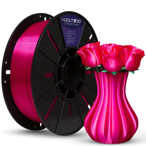 Filamento Voolt3d Pla V-silk 1kg 1,75mm Cor Rosa Choque - comprar online