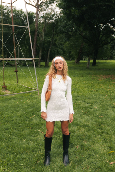 VESTIDO MALHA LASTEX OFF - comprar online