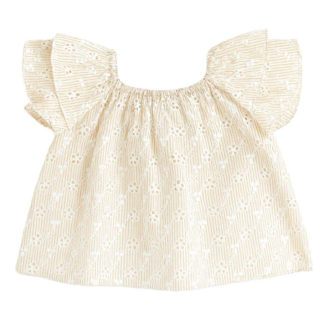 Blusa Broderi Beige
