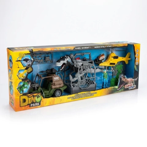 Set Dinosaurio Con Vehículo Luces Sonido Y Figura De Acción