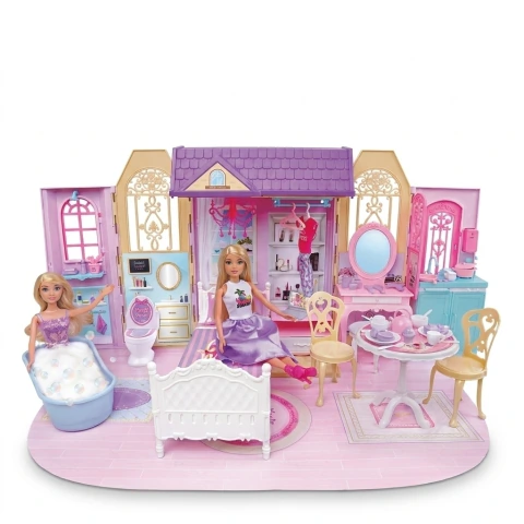 Casa De Muñecas Fashion Con Muñeca 11.5 Pulgadas Y Accesorios