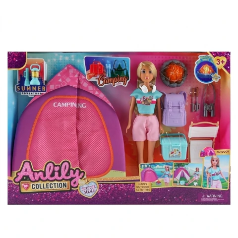 Muñeca Fashion Con Accesorios De Campamento Y Carpa