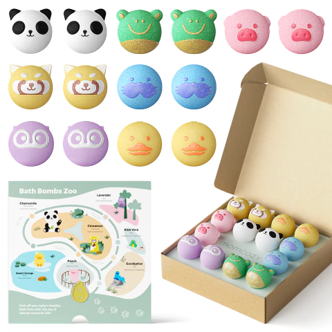 Set de Bombas de Baño Momcozy con Formas de Animalitos x14