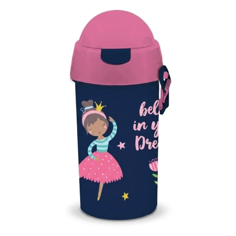 Cantimplora Botella Plástico 500ml Con Sorbete Infantil
