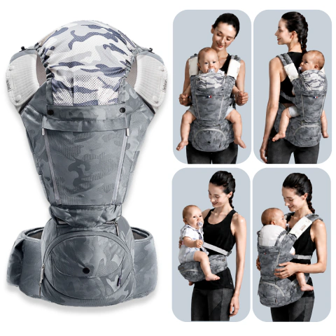 Mochila Portabebé Bebear Ax Ergonómico Asiento 4 En 1 15kg
