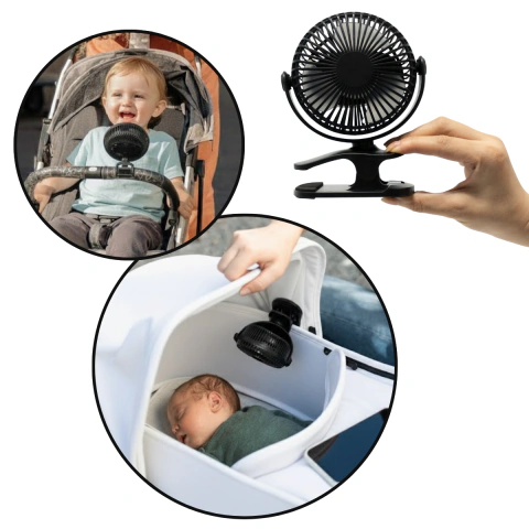 Mini Ventilador Recargable Mega Baby Para Cochecito, Cuna y Hogar