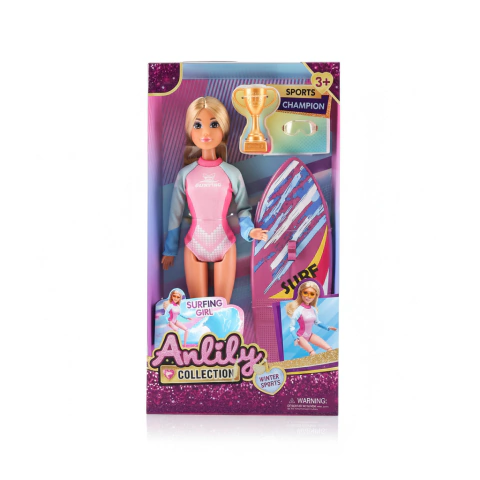 Muñeca Anlily Surfista Colección Con Accesorios