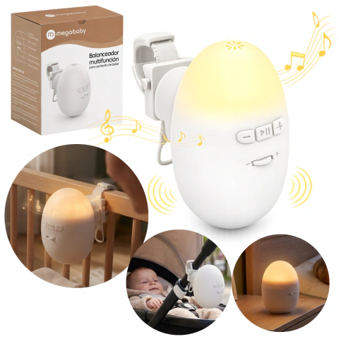Mecedor Portátil Cochecito Universal Luz Musica Ruido Blanco